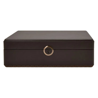 Watch Box for 5 Watches – Earth Coffee with Storage-6-Le Remontoir