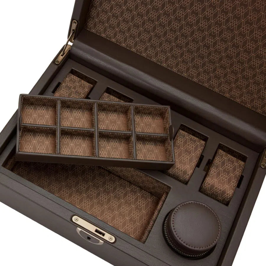 Watch Box for 5 Watches – Earth Coffee with Storage-2-Le Remontoir