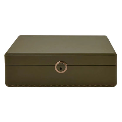 Watch Box for 5 Watches – Earth Olive with Storage-2-Le Remontoir