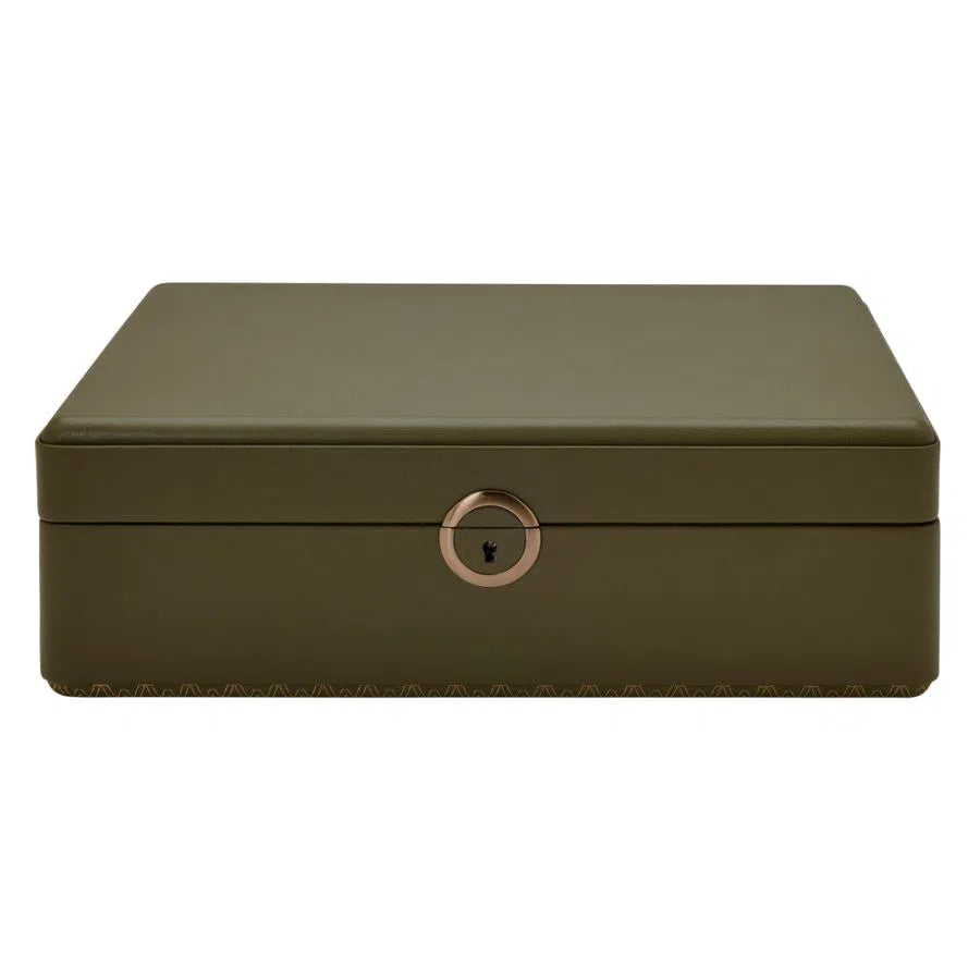 Watch Box for 5 Watches – Earth Olive with Storage-2-Le Remontoir