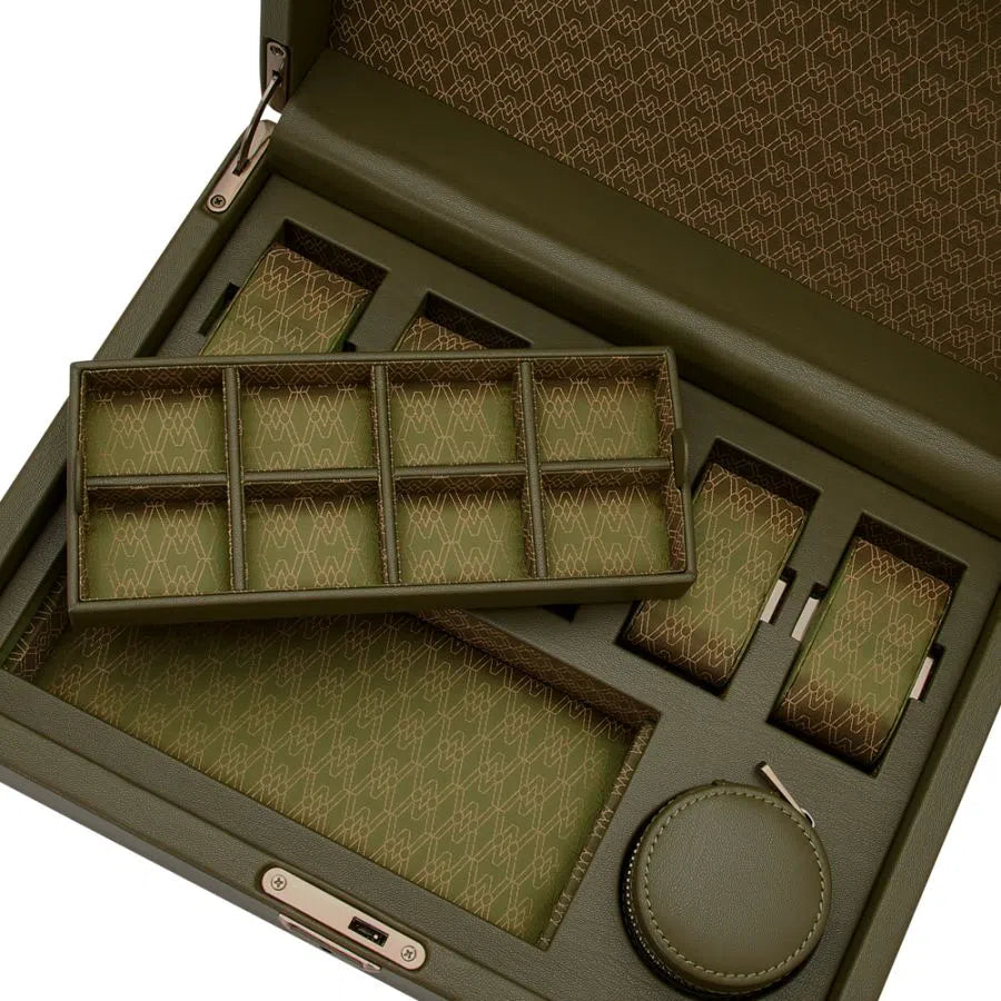 Watch Box for 5 Watches – Earth Olive with Storage-3-Le Remontoir