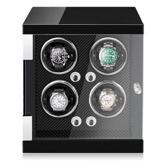 CLASSIC CARBON 4-SLOT WATCH WINDER-1-Le Remontoir