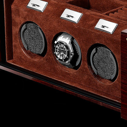 Carmine Trio Watch Winder-3-Le Remontoir