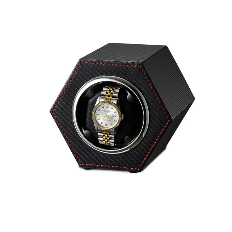 Hexagonal Carbon Watch Winder for American Audience-1-Le Remontoir