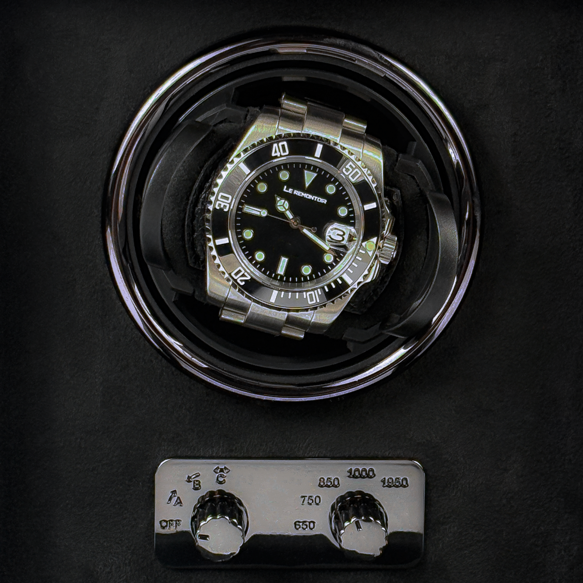 Watch Winder Cube Divan · 1 Watch · Onyx Black