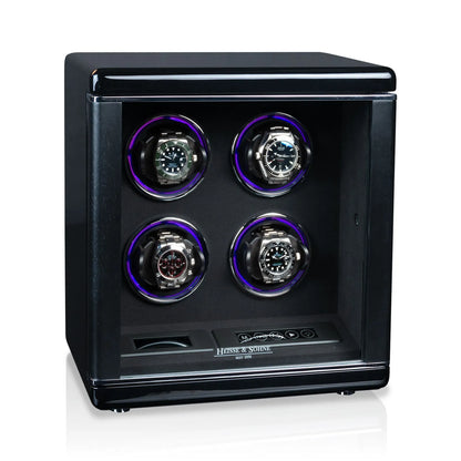 Watch Winder – Chicago 4 Black-4-Le Remontoir