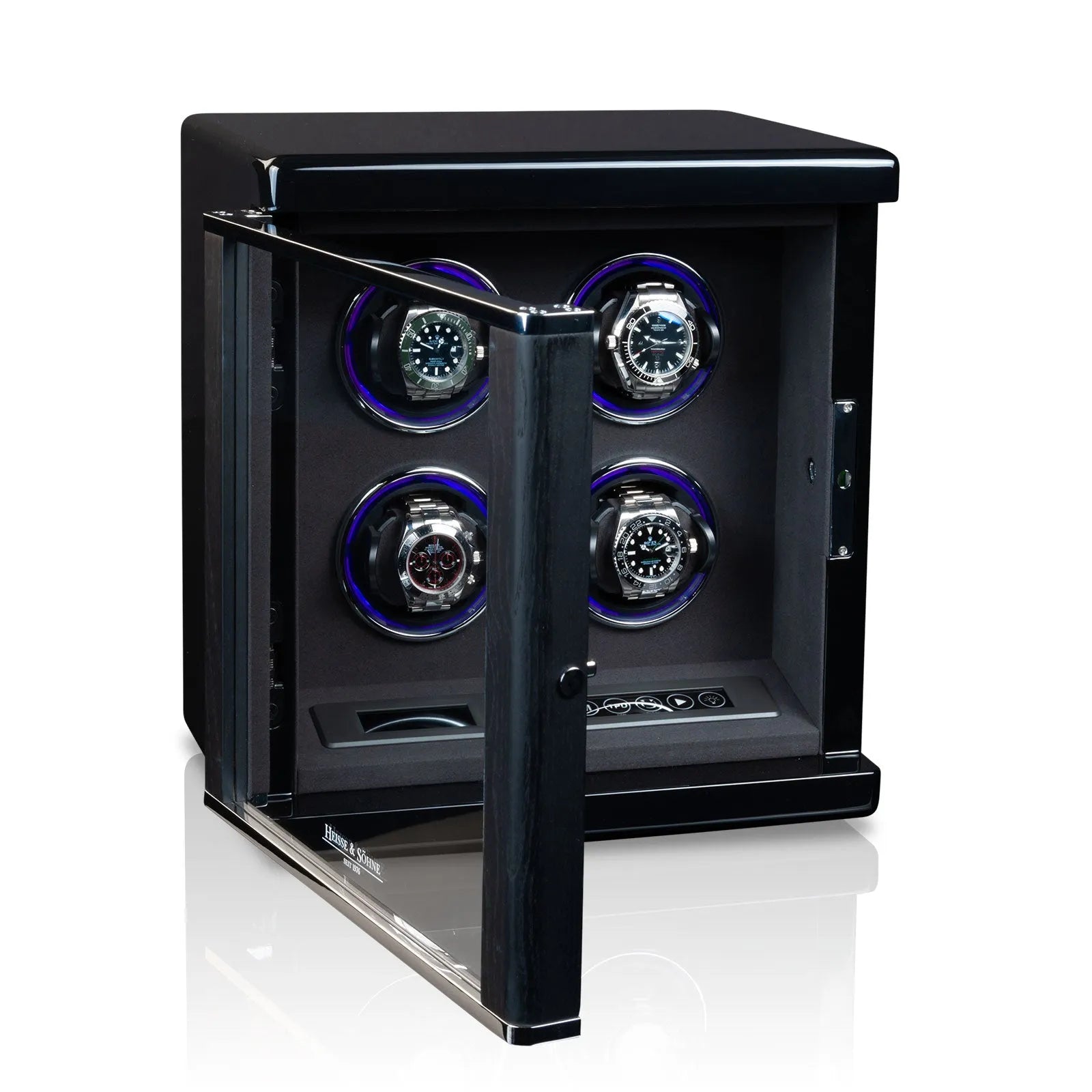 Watch Winder – Chicago 4 Black-3-Le Remontoir