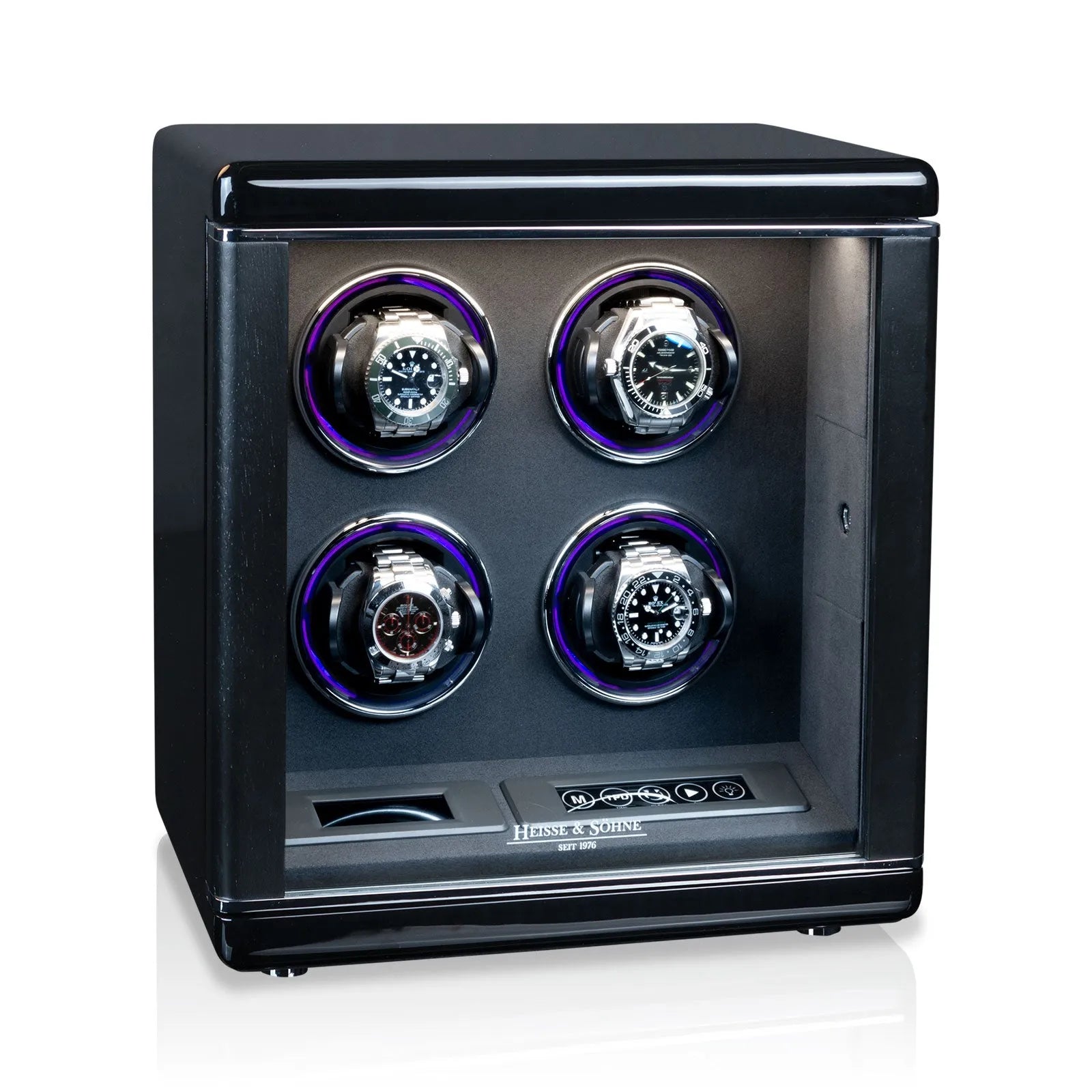 Watch Winder – Chicago 4 Black-1-Le Remontoir
