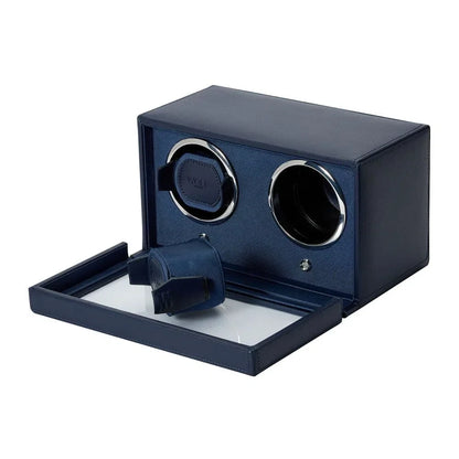 Watch Winder - Cube 2 watches Navy Blue with cover-3-Le Remontoir