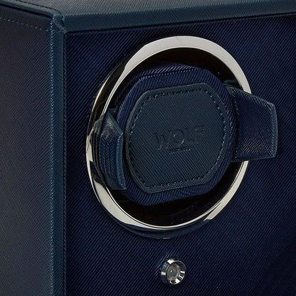 Watch Winder - Cube 2 watches Navy Blue with cover-2-Le Remontoir
