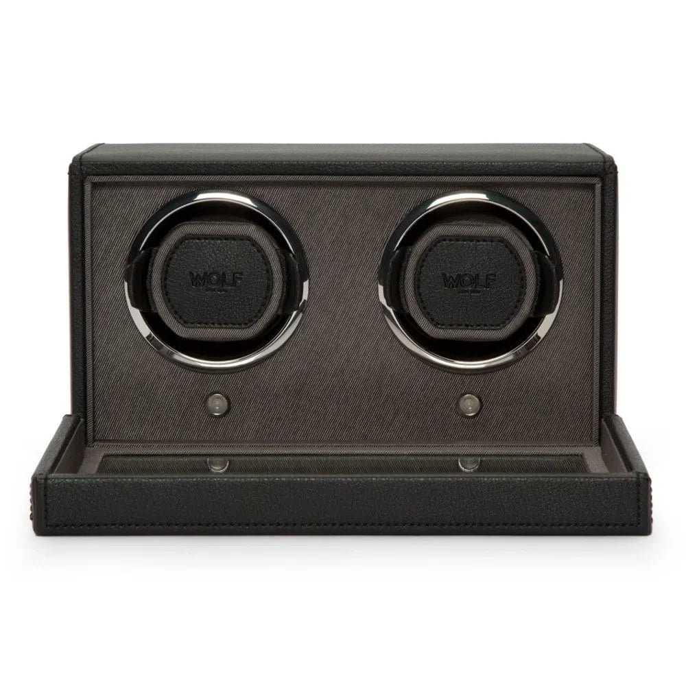 Watch Winder - Cube 2 watches Black with cover-4-Le Remontoir