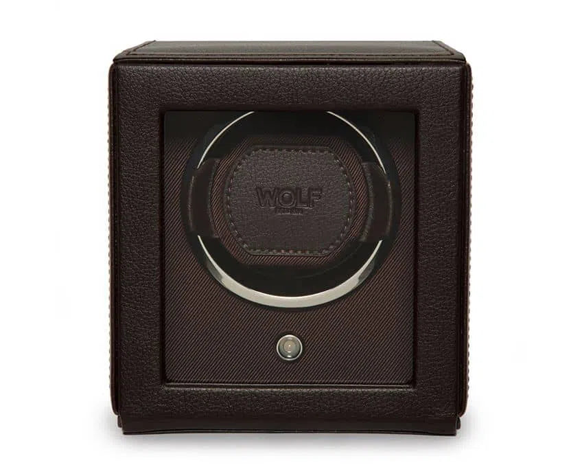 Watch Winder - Cube Cover Brown-2-Le Remontoir