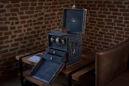 Watch Winder - Parchment Togo Navy Blue-10-Le Remontoir