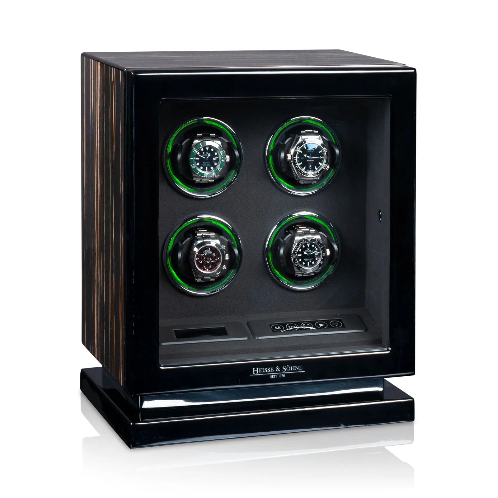 Watch Winder – Rome 4 High-Gloss Ebony-2-Le Remontoir