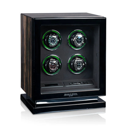 Watch Winder – Rome 4 High-Gloss Ebony-2-Le Remontoir