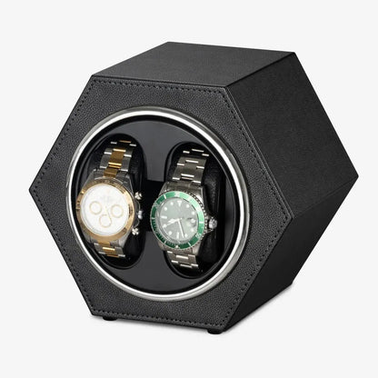 Hexagonal Duo Watch Winder – Raven-1-Le Remontoir
