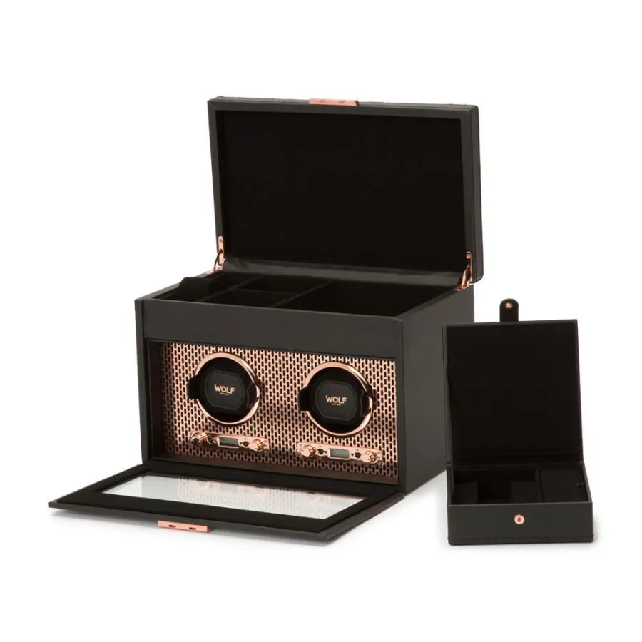 Double Axis Watch Winder with Storage – Copper-2-Le Remontoir