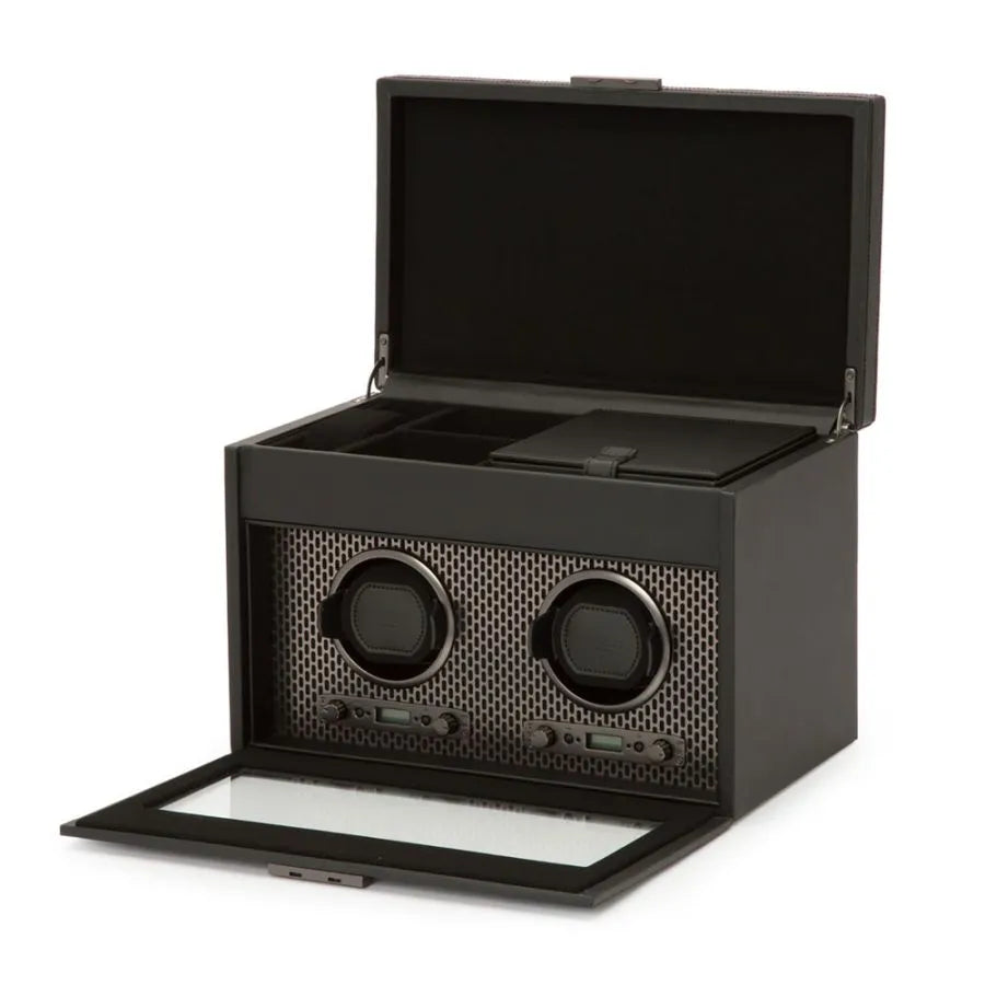 Double Axis Watch Winder with Storage – Powder-Coated Finish-1-Le Remontoir