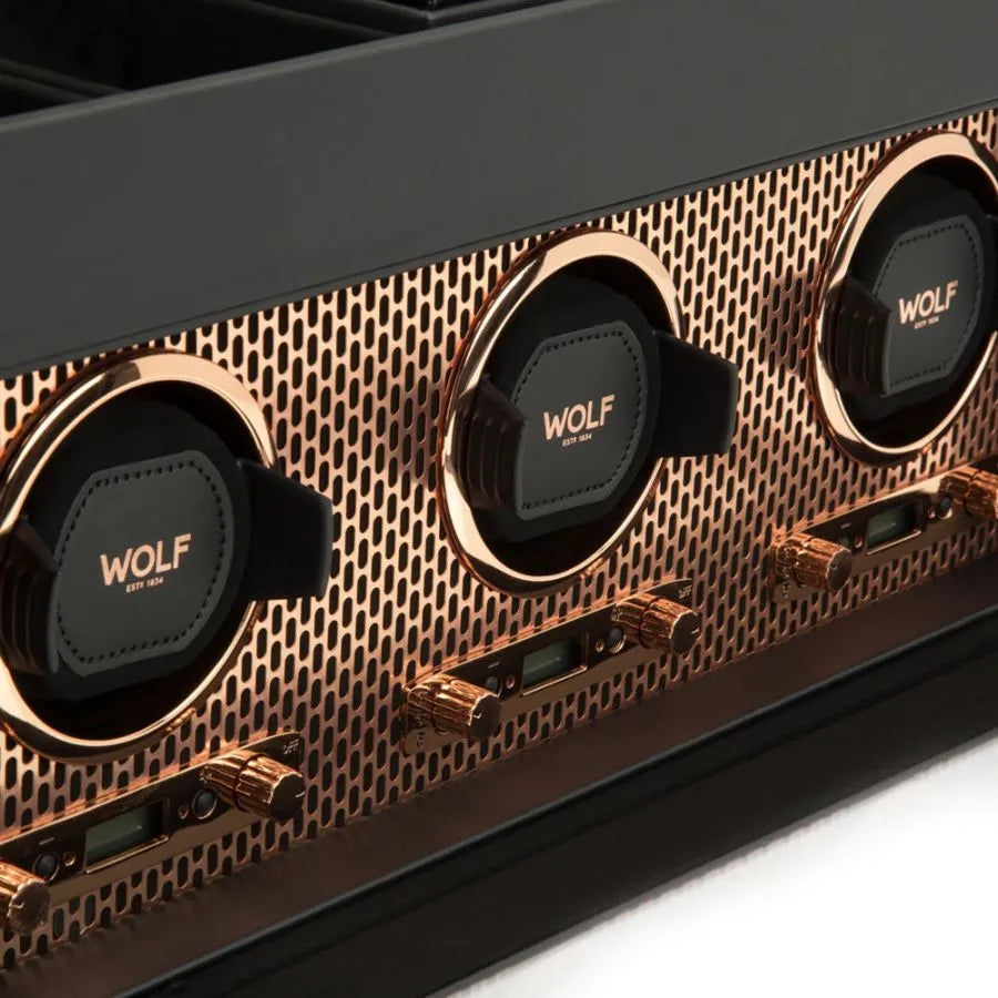 Triple Axis Watch Winder with Storage – Copper-6-Le Remontoir