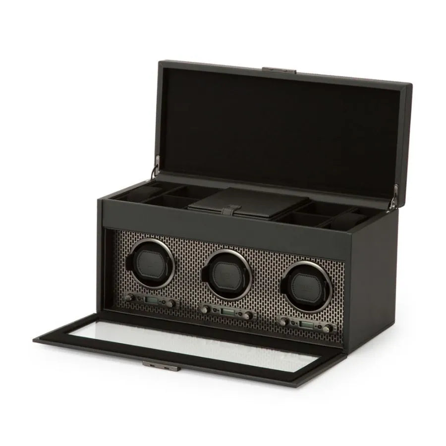 Triple Axis Watch Winder with Storage – Powder-Coated Finish-1-Le Remontoir