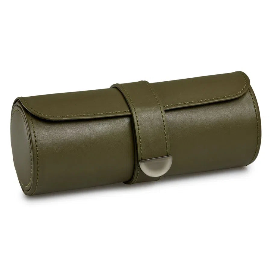 Olive Green Watch Roll for Three Watches-4-Le Remontoir