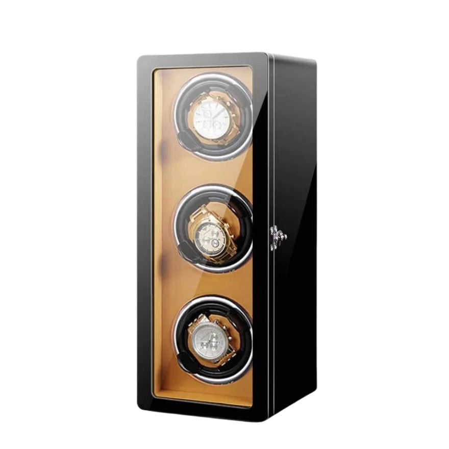 Vertical Leather Watch Winder – 3 Slots-1-Le Remontoir