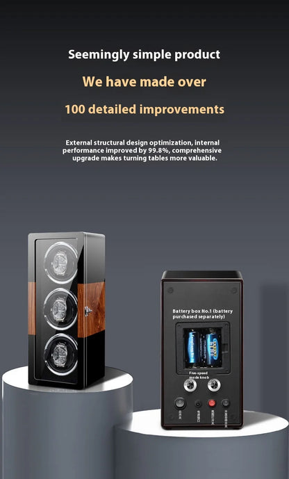 Vertical Hybrid Watch Winder – 3 Slots-5-Le Remontoir