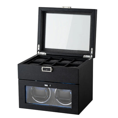 Luxury Black Watch Winder with storage-1-Le Remontoir