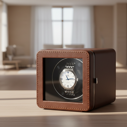 Watch Winder - Modern Brown Cube-3-Le Remontoir