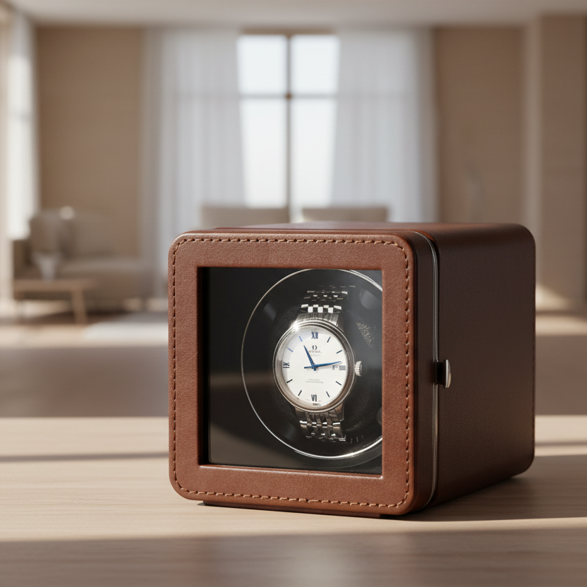 Watch Winder - Modern Brown Cube-3-Le Remontoir