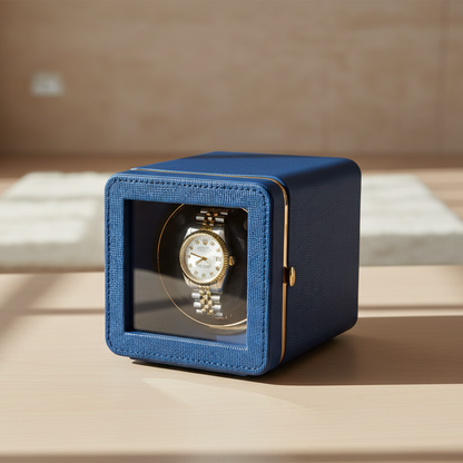 Watch Winder - Modern Blue Cube-5-Le Remontoir