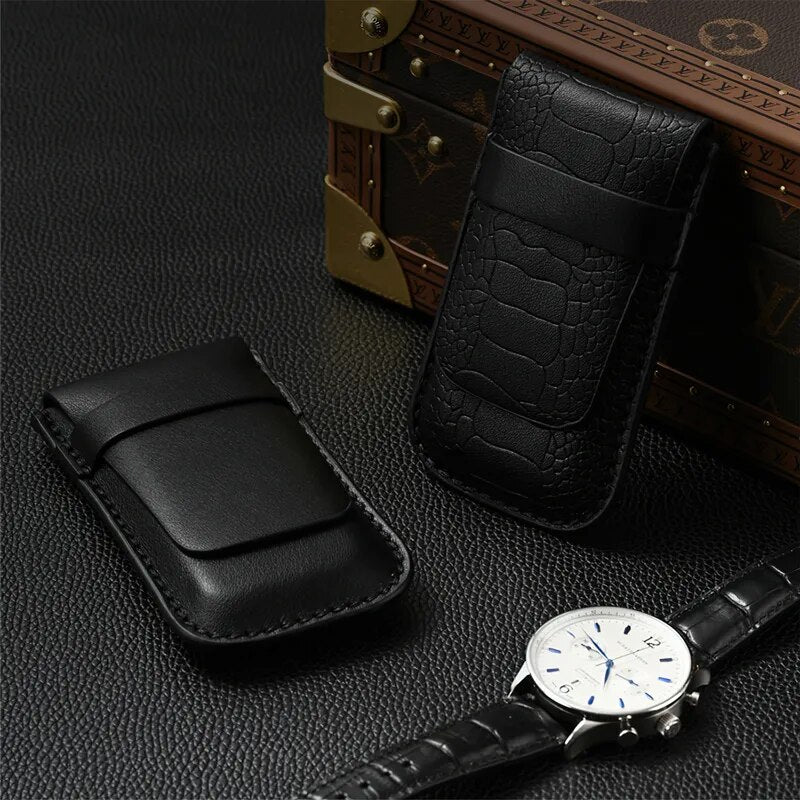 Simple Black Leather Case-4-Le Remontoir