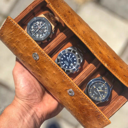 Watch Box - Galata Ostrish Honey Brown-1-Le Remontoir
