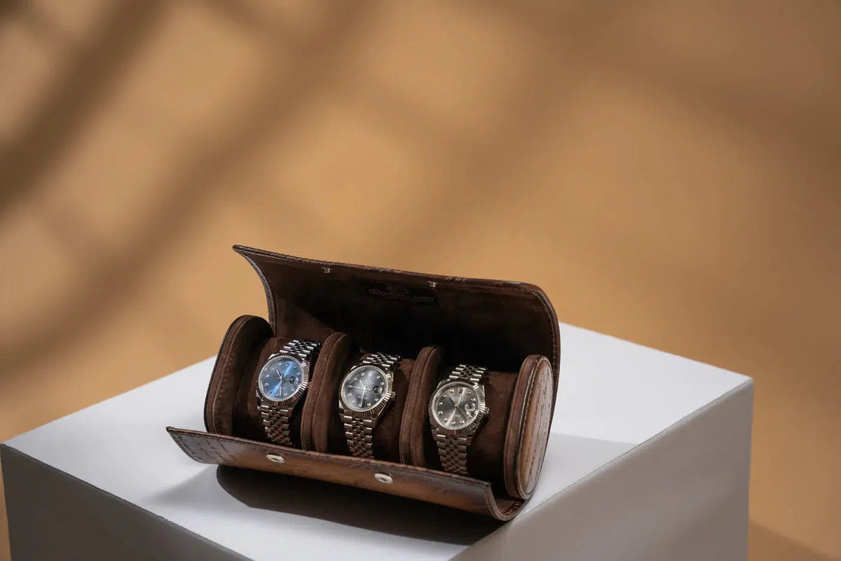 Watch Box - Galata Parchment Platinum Java Brown-3-Le Remontoir