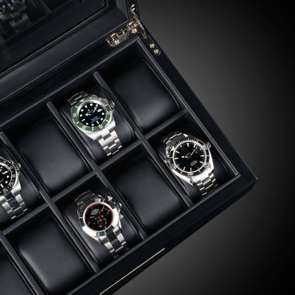 Watch Box - Monterray Black Satin-6-Le Remontoir
