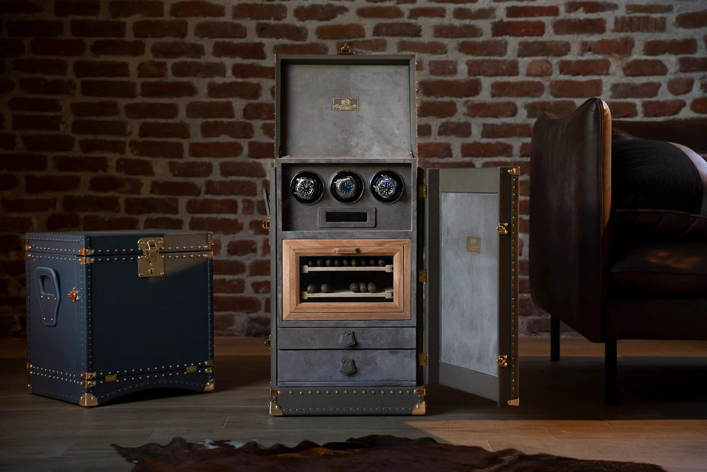 Watch Winder - Beige Togo Trunk-5-Le Remontoir