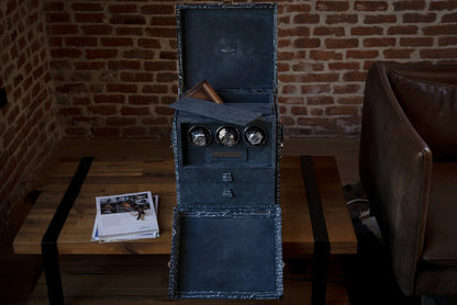 Watch Winder - Navy Blue Parchment Togo-7-Le Remontoir