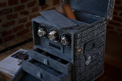 Watch Winder - Navy Blue Parchment Togo-9-Le Remontoir