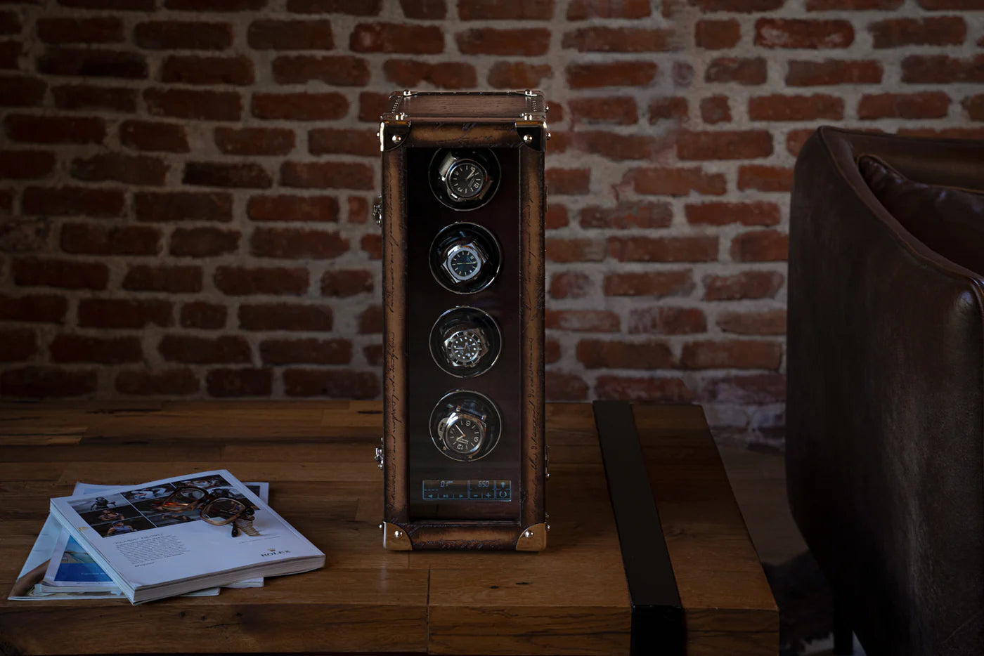 Watch Winder - Parchment Patina Java-3-Le Remontoir