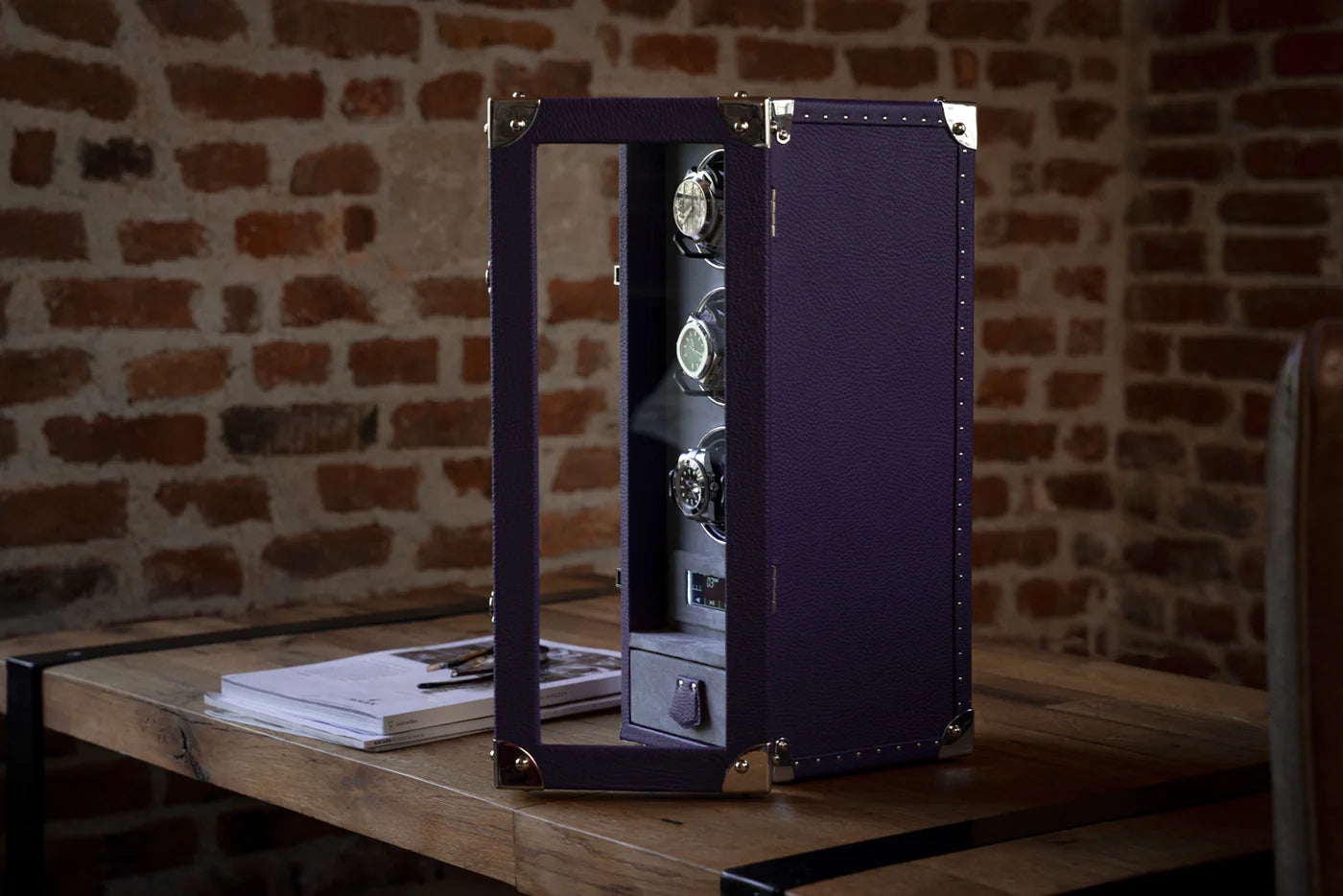 Watch Winder - Togo Purple-2-Le Remontoir