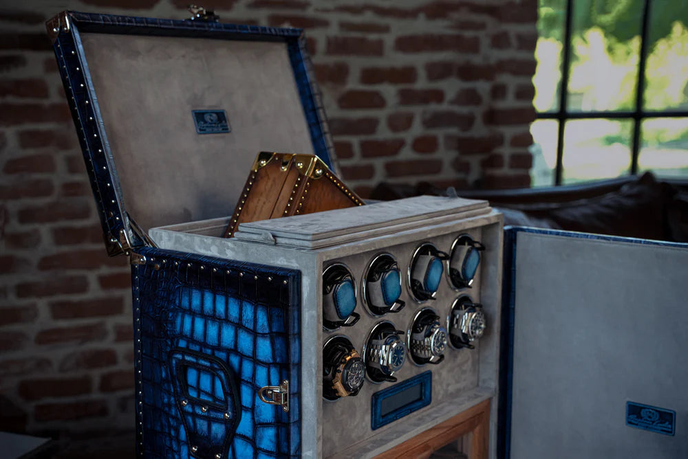 Watch Winder - Trunk CP Patina Blue-5-Le Remontoir