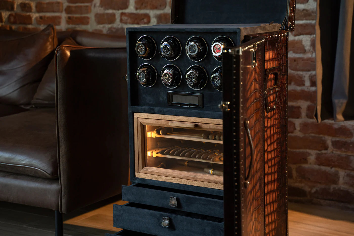 Watch Winder - Trunk Patina Brown-2-Le Remontoir