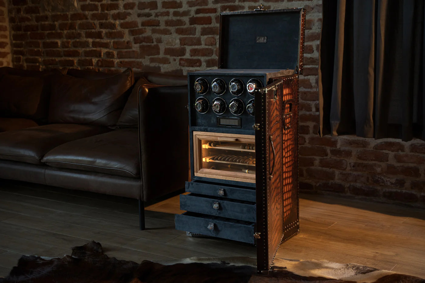 Watch Winder - Trunk Patina Brown-9-Le Remontoir