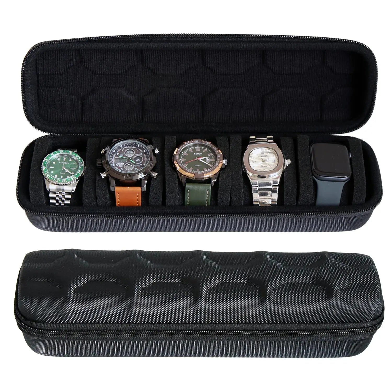 Black EVA Watch Case - 5 Slots-1-Le Remontoir