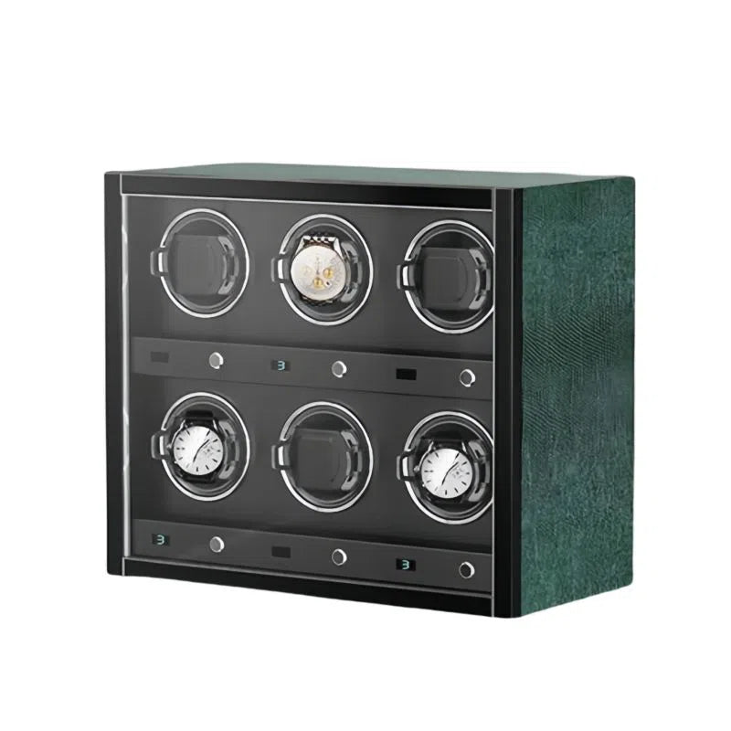 Black Emerald Watch Winder for 6 Watches