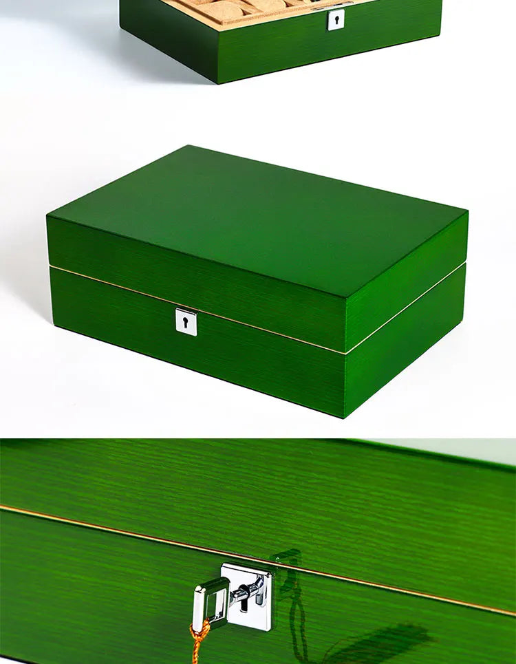 Watch Box for 10 Watches - Green/Beige-4-Le Remontoir