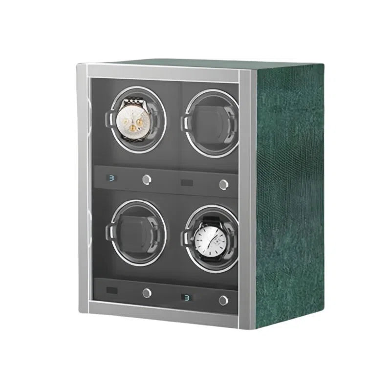 Emerald Silver Quadruple Watch Winder