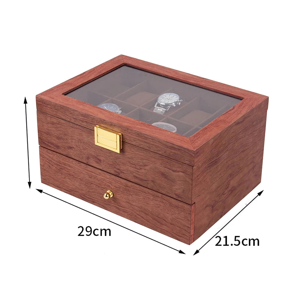 Classic Teak Double Watch Box-4-Le Remontoir