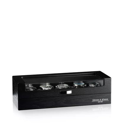 Watch Box - Oxford Window - 5 Watches - Black-3-Le Remontoir