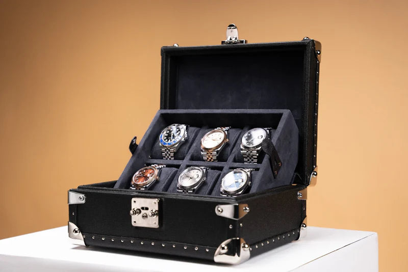 Watch Box – Saffiano Black 6 Slots-3-Le Remontoir
